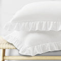 KKJIAF Ruffle Pillow Cases Standard Size Set of 2, Ruffled Pillow Covers by KKJIAF