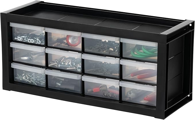IRIS USA 12-Drawer Desk Storage Organizer, Made in USA, Small Parts Plastic by IRISUSA
