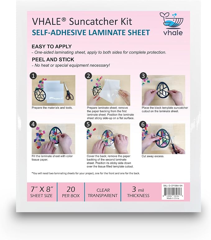 VHALE Glossy Clear Self-Adhesive Overlay Laminating Sheet Contact Papers - Image 5