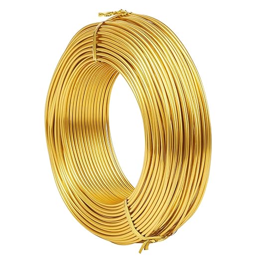 Fashewelry 114 Feet 10 Gauge Aluminum Wire Gold Bendable Metal Craft Wire - Image 2