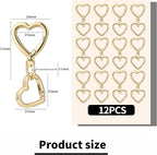 24 Pcs Heart Swivel Spring Clasps，Metal Spring Key Chain Hook Clasps，Clip - Image 2
