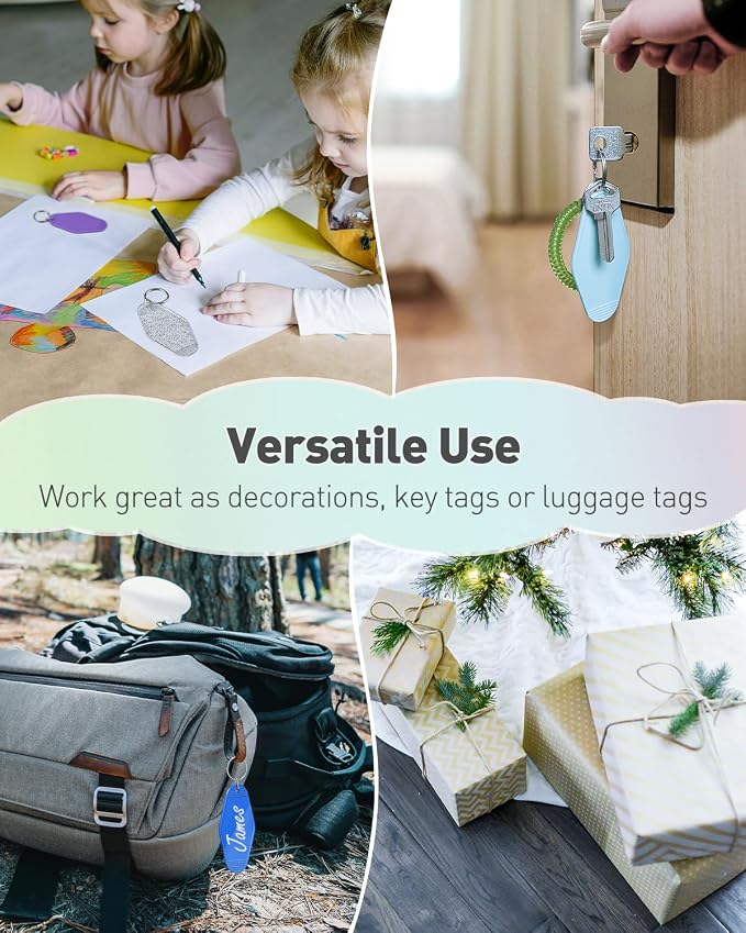 Uniclife 40 Pcs Blank Hotel Keychain Tags, Blank Motel Keychain - Image 7