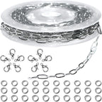 Jishi 16ft Paperclip Chain 4mm Silver Stainless Steel Paper Clip Link Chain Roll by Jishi