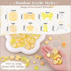 200-260PCS TINKRSTUFF Assorted Yellow Acrylic Beads - Image 2