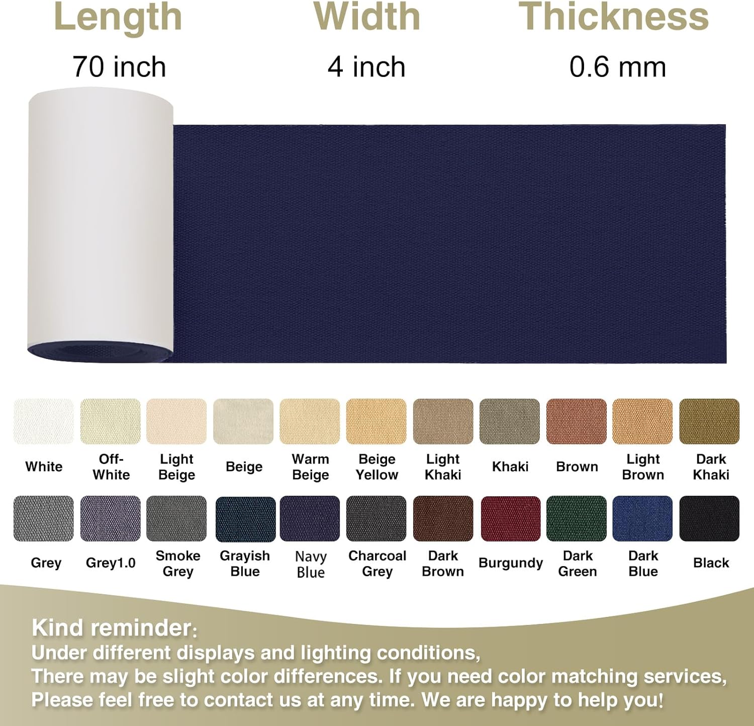 Canvas Repair Tape 4×70 Inch Waterproof Self-Adhesive Fabric Repair Patch for Repairing Boat Covers,Tents,Patio Umbrellas,Car Seats,Luggage,Sofas.(Navy Blue)