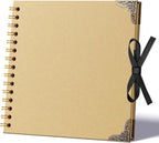 Scrapbook Album 8 Inch 30 Sheets 60 Pages, Kraft Paper Cover DIY Photo Album by Hiwhy