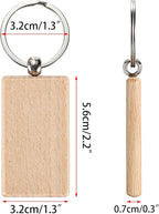 JUXYES 200 PCS Unfinished Wooden Keychain Blanks - Image 2