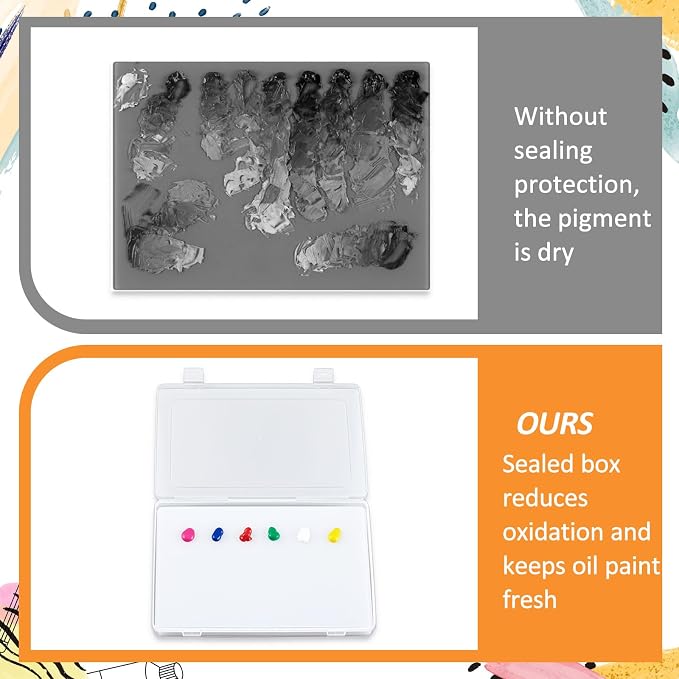 Nuanchu 1 Set Handy Glass Oil Paint Palette Included 10.2 x 6.8 x 1.2 Inches - Image 5