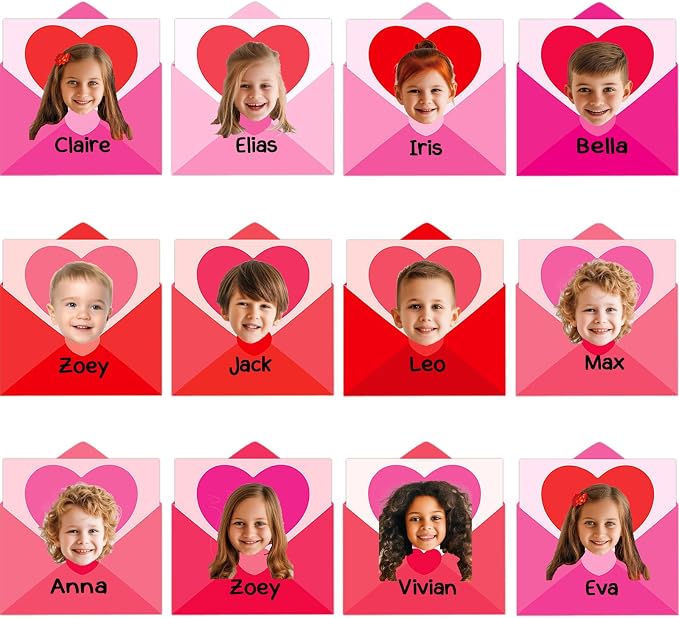 60pcs Valentine's Day Theme DIY Cutouts Heart Envelope Bulletin Board by partygreeting