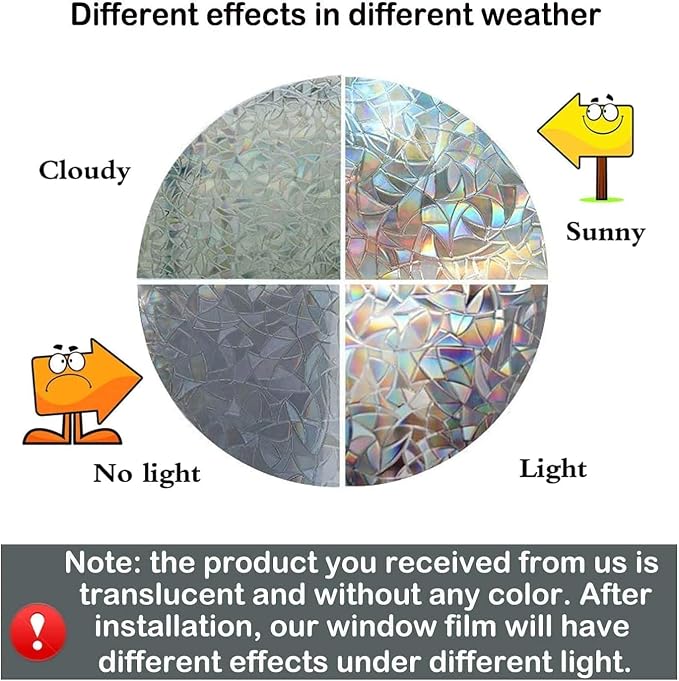 Bloss Rainbow Window Privacy Film Stained Glass Window Film 3D Decorative - Image 5