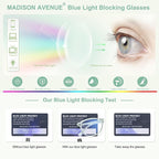 Madison Avenue TR90 Blue Light Blocking Glasses Anti Eyestrain UV Glare Blue - Image 4