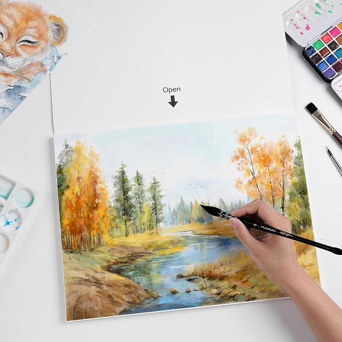 Fuumuui Watercolor Paper Block 11x15 Inch, Smooth Surface 100% Cotton - Image 8