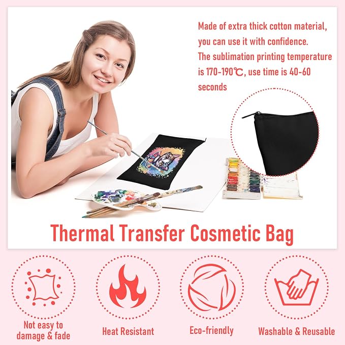 Legigo Blank Canvas Bag Zipper Pouch Makeup Bags Bulk - Image 3