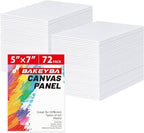 Canvas Boards for Painting 72 Pack, 5x7 Inch Panels, 100% Cotton White Blank by Unknown