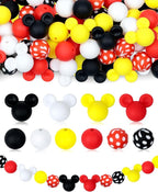 FIVEIZERO 76PCS Mouse Silicone Beads Kit | Mouse Ears & Round Beads, 4 Colors by FIVEIZERO