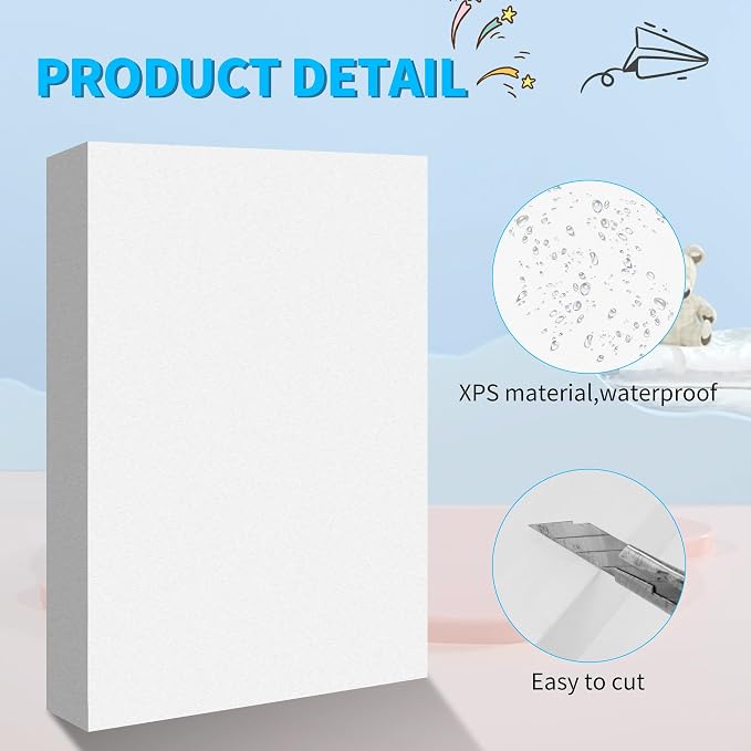 LuckyFoam White 4 Pack 12x7.5x2 inch Foam Sheets 2 Inch | Polystyrene - Image 4