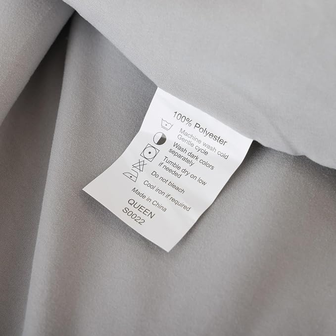 ROSGONIA Twin Comforter & Pillowcase Set, Lightweight Grey Bedding - Image 9