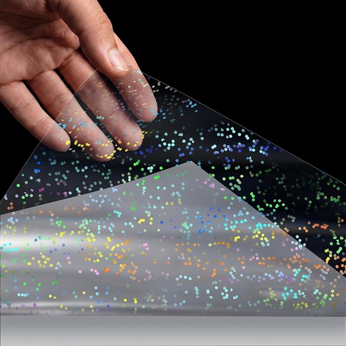36 Sheets Holographic Laminate Sheets Clear Self Adhesive Sticker Paper | - Image 4