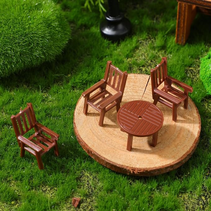 Garneck 4Sets Miniature Dollhouse Furniture Set: Dollhouse Kitchen Table and - Image 9