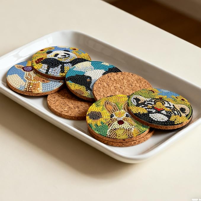 DOZEEZOP 8-Pack Diamond Art Coaster Kit - Image 4