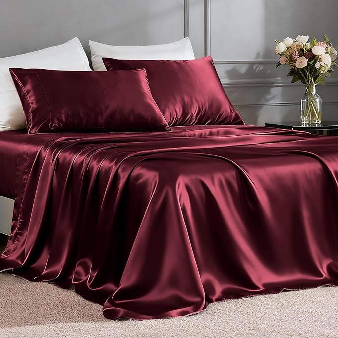 FreshCulture Satin Sheets Twin Size Bed Set by FreshCulture