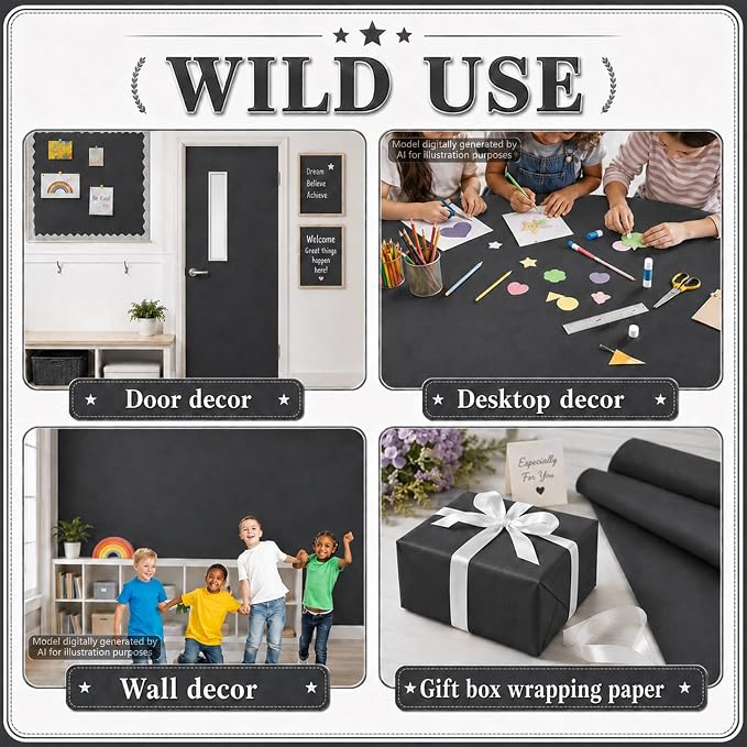 Black Bulletin Board Roll Non-Woven Fabric Poster 16in X 40ft | Back to School - Image 6