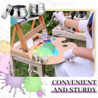 2 Pcs Paint Brush Cleaner Set Stainless Steel Double Dipper Palette Cup Paint - Image 6