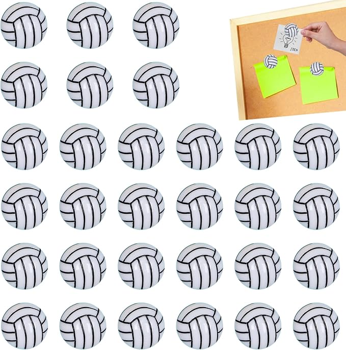 35 Pack Sport Ball Push Pins Volleyball Thumb Tacks Mini Cute Volleyball by Unknown