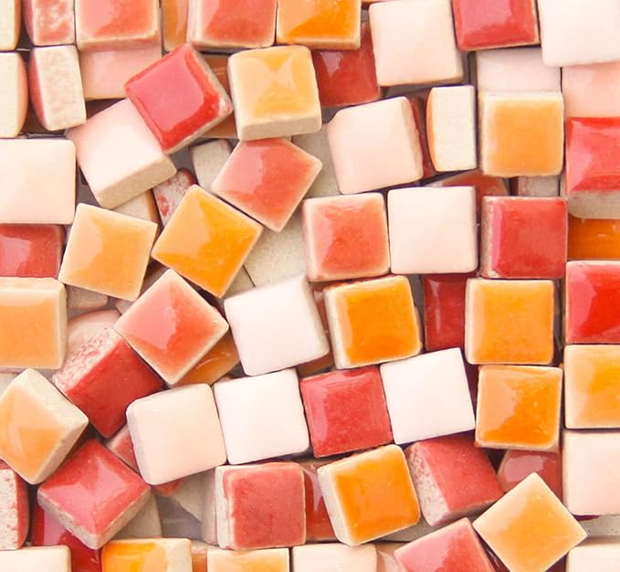 PINUO&KE 200 Pieces / 200 g Square Shapes 0.4x0.4 inch Square Ceramic Mosaic by PINUO%26KE