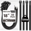 Large Zip Ties 18 inch, 50 Pack, Long Zip Ties Heavy Duty by ANOSON