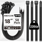 Large Zip Ties 18 inch, 50 Pack, Long Zip Ties Heavy Duty by ANOSON