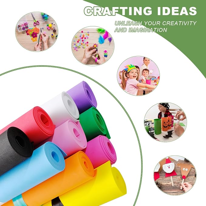 TANEMUDO 10 Pcs Craft Foam Sheet Roll in 10 Colors, Bulletin Board, and Cosplay - Image 4