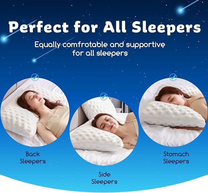 Cooling Side Sleeper Pillow for Neck and Shoulder Pain, Luxury Shredded Memory - Image 6