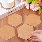 50Pcs Self Adhesive Cork Board Backings Cork Coaster Bottoms 4 Inch Hexagon - Image 3