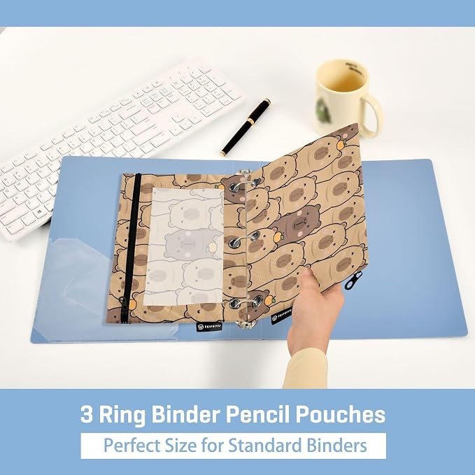Cute Capybara Orange Pencil Pouch - Image 4