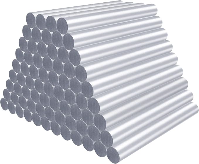 72 Pack 0.43x4 Metallic Silver Hot Glue Sticks Bulk, Hot Melt Glue Sticks by ENPOINT