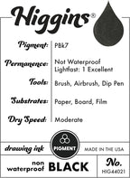 Higgins Black Pigmented Drawing Ink - Image 3