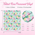 Tintnut Rose Permanent Vinyl 12x10in 8 Sheets Adhesive Vinyl Pink Green | - Image 2