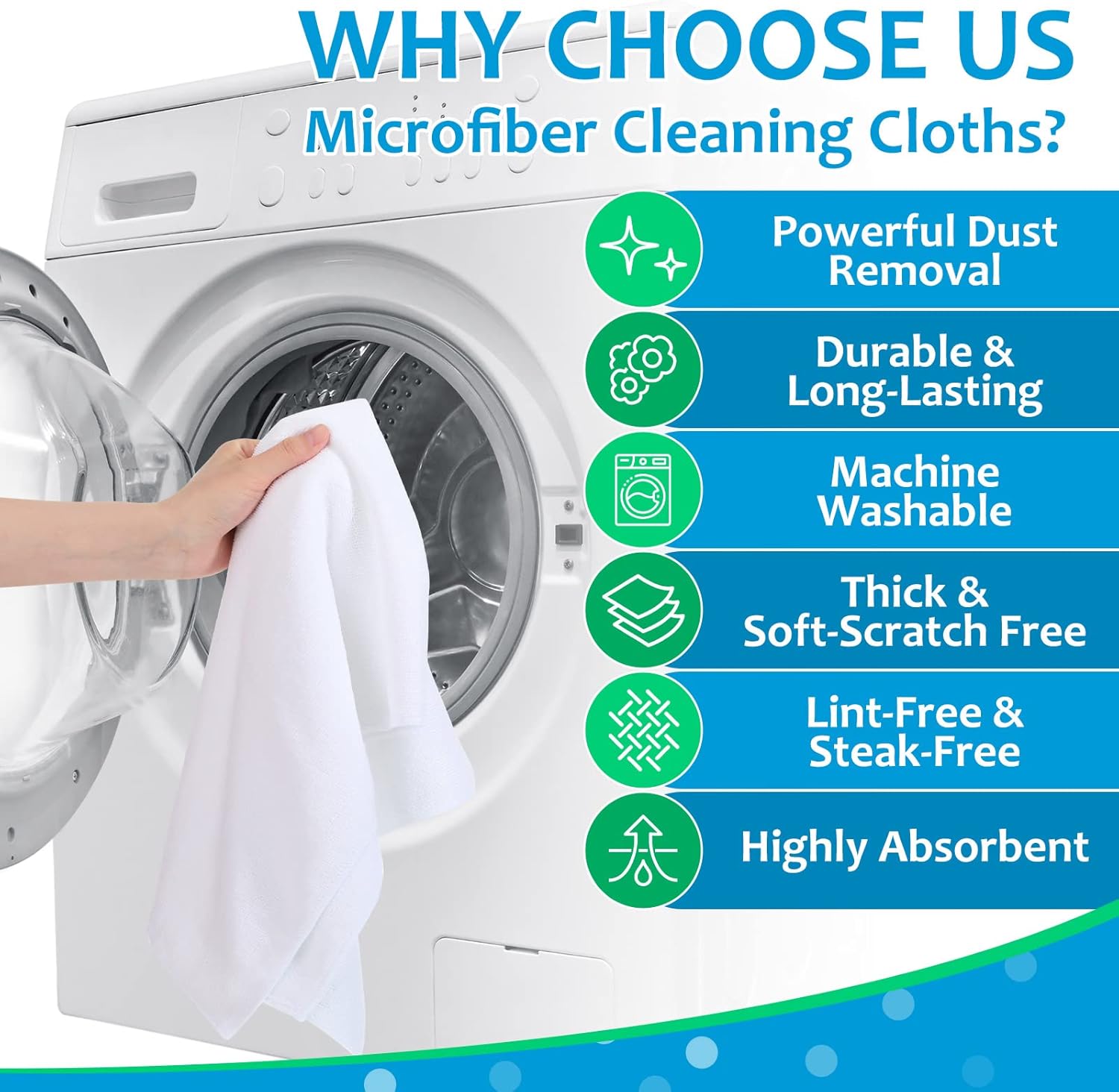 Newwiee 3 Pcs Extra Large Microfiber Cleaning Cloth 30" x 20" Washable Reusable Microfiber Towel Streak Free Lint Free Cloth for Cleaning Home Glass Office Window Bathrooms (White)