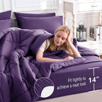 CozyLux King Size Comforter Set Purple, 7 Pieces Bed in a Bag, All Season - Image 5