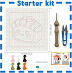 INFUNLY Cute Sushi Punch Needle Kit Cartoon Rice DIY Embroidery Punch Needle Set - Image 2