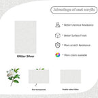 2 Pack 8'' x 12'' Glitter Silver Acrylic Sheet, 3mm Thick Acrylic Plexiglass - Image 5