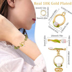 Beebeecraft 8 Sets Toggle Clasps Enamel 18K Gold Plated Brass Flower Bracelet - Image 2