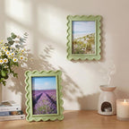 AceOrbit 4x6 Inches Light Green Flower Wavy Scalloped Picture Frame Cute Wavy - Image 6