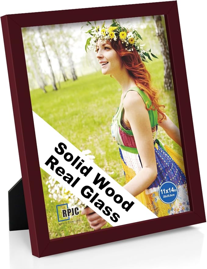 RPJC 11x14 inch Picture Frames Made of Solid Wood and High Definition Glass by RPJC