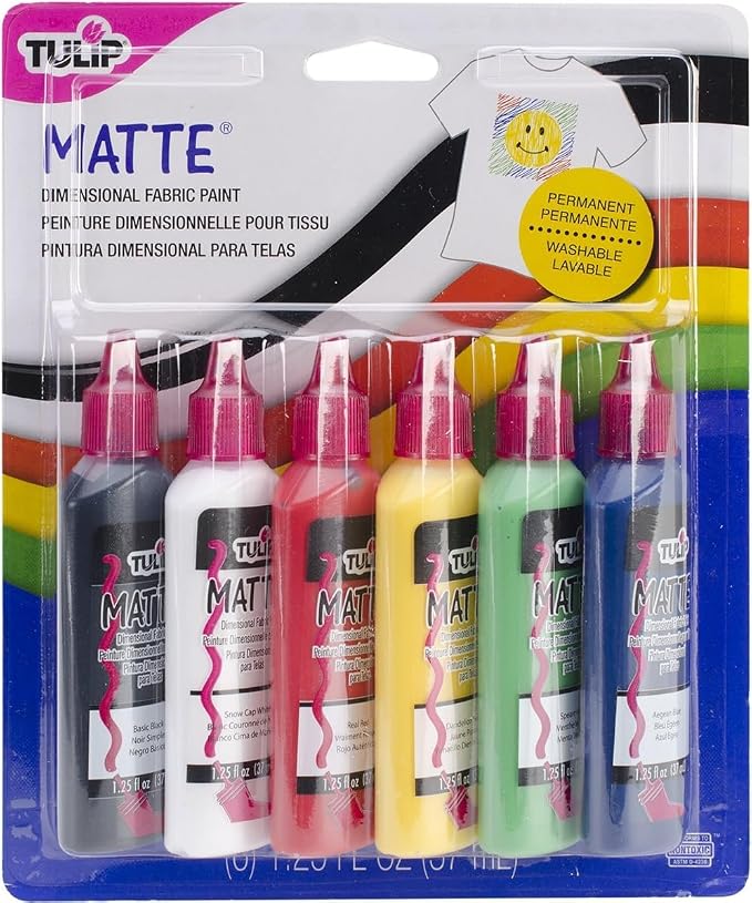 Tulip Puff Paint Matte Colors 6 Count, Nontoxic & Waterproof Craft Paint by Tulip