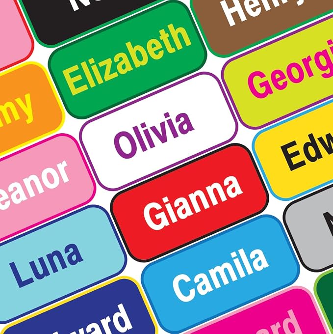 Personalized Waterproof Name Labels Press and Stick Custom Name Stick on by GILBIN