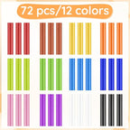 72 Pack Colored Hot Glue Sticks Bulk, 8 x 0.27in 12 Colors Hot Glue Sticks Mini - Image 7
