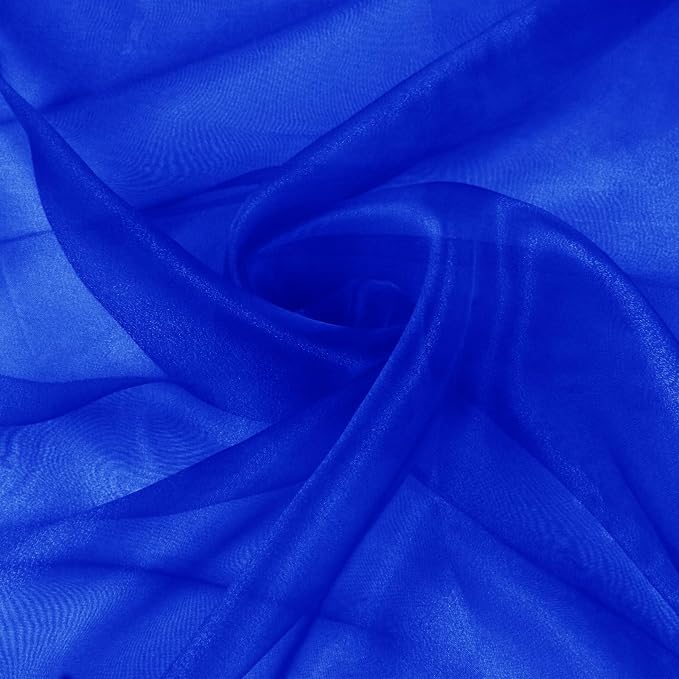 VACVELT Royal Blue Sheer Organza Fabric by The Yard 60" Wide | Semi-Transparent by VACVELT