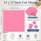 12" x 12" Felt Sheets for Crafts, 2mm Stiff Felt Fabric, Polyester Felt Squares - Image 3